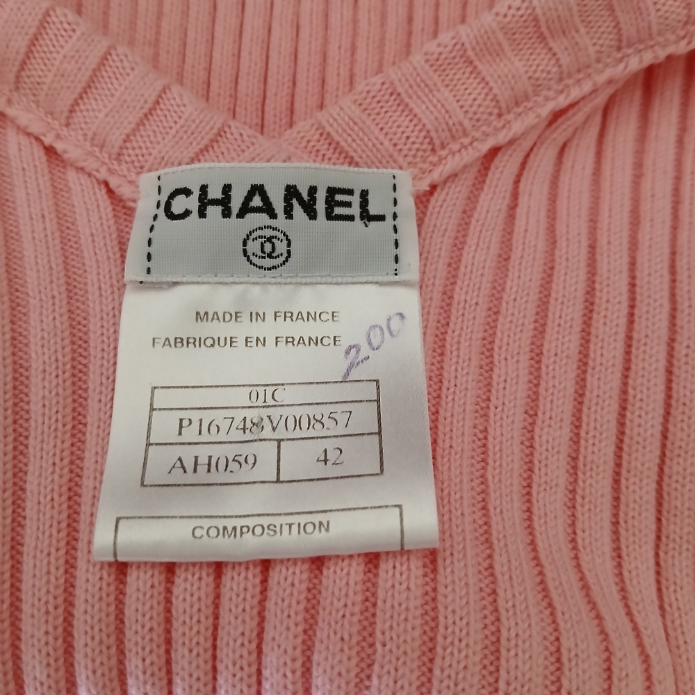 Chanel‎ Pink Rib-Knit Tank Top - Picture 10 of 13